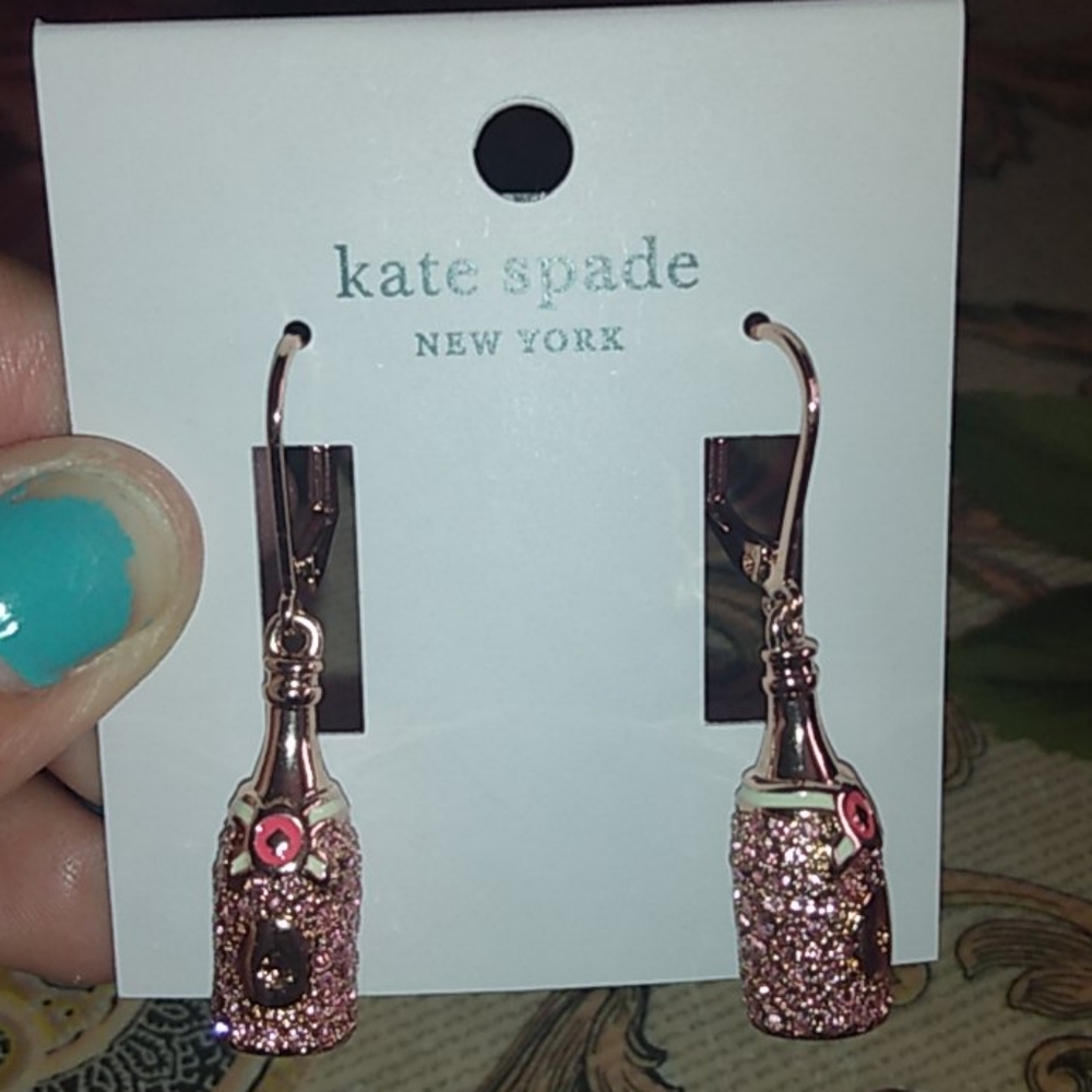 🍾 Kate Spade Champagne Bottle Earrings